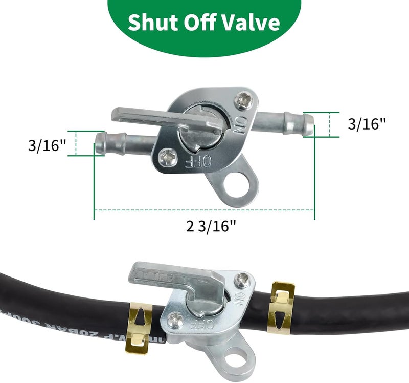 wyevee 3/16 inch- 2m/ 6 Feet Gas Fuel Line Hose with 10 Clamps, 2 Fuel Valves and 2 Filters Kit, Suitable for ATVs Dirt Bikes Mini Bikes Go-Karts and most Small Engines - Image 3